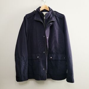 Reiss Navy Dual Zipper Utility Jacket
